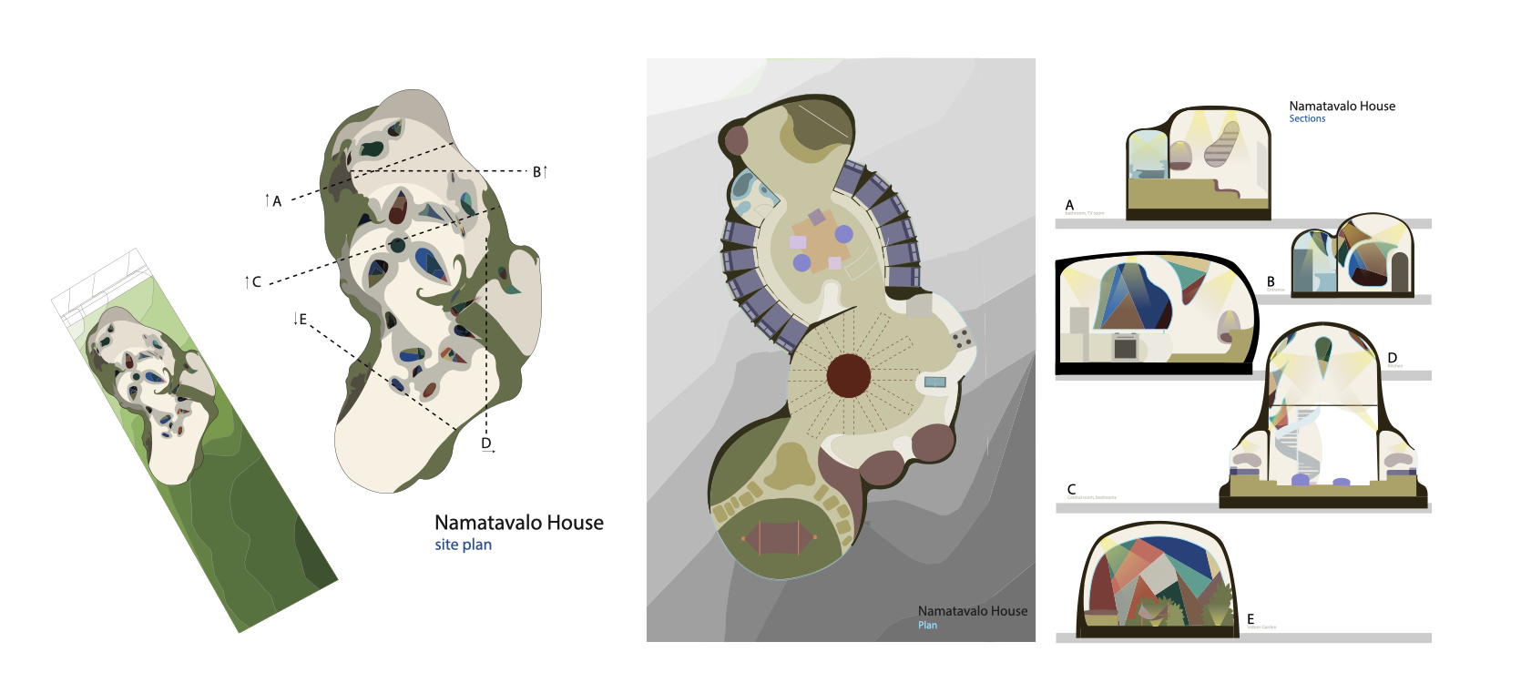 Namatavalo House architectural plans and sections
